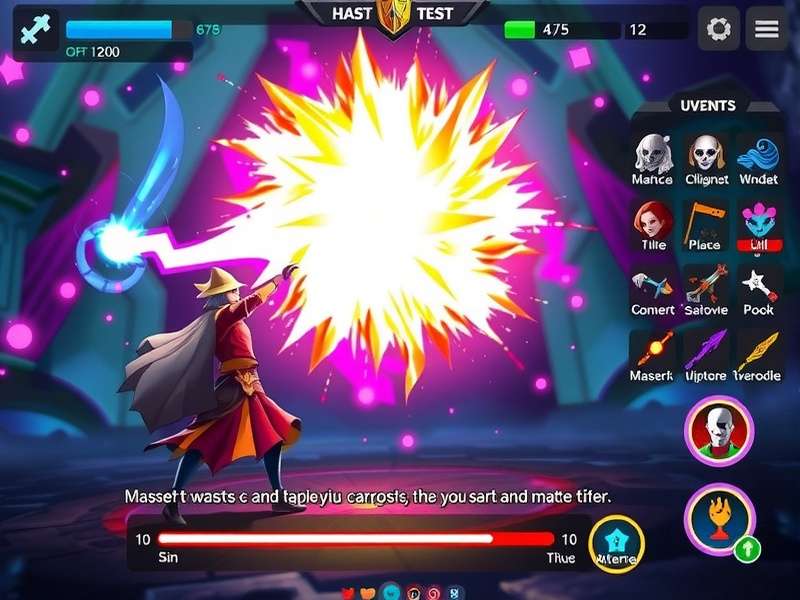 Warlock Master Blast gameplay screenshot showing magical combat